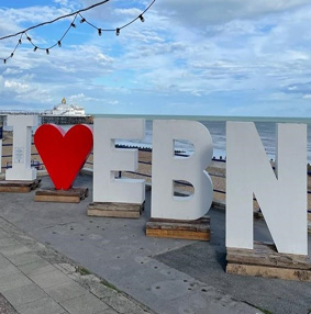 I Heart EBN Large Letters on Seafront
